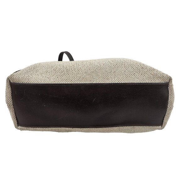 Liz Claiborne Womens Purse Tweed Tote Shoulder Bag Brown Magnetic Closure - Picture 6 of 10